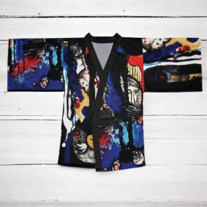 Parallel Long Sleeve Kımono Robe (AOP)