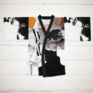 Art Doesn't Blınk Long Sleeve Kımono Robe (AOP)