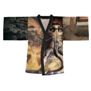 Long Sleeve Kimono Robe, William Blake Mix Kimono. Visionary Artwear, Mythical Kimono Robe