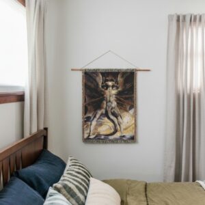 Woven Blanket, Great Red Dragon and Sun Woman, William Blake Art, Celestial Vision, Mythology Tapestry, Gothic Home Decor, Spiritual Gift,