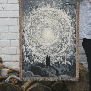 Woven Blanket - Sublime Engraving 'Paradiso, Canto 34' by Gustave Doré (1868) - Dante's Ascent, Angels, Divine Center