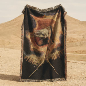 Woven Blanket, William Blake's The Ancient of Days, Celestial Vision Blanket, Mythic Art Throw, Spiritual Poetry Tapestry, Golden Compass