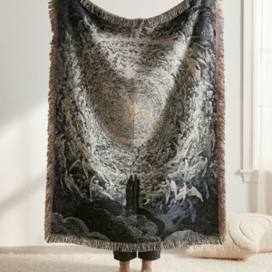 Woven Blanket - Sublime Engraving 'Paradiso, Canto 34' by Gustave Doré (1868) - Dante's Ascent, Angels, Divine Center