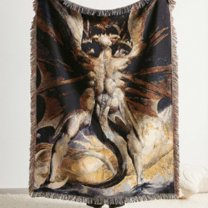 Woven Blanket, Great Red Dragon and Sun Woman, William Blake Art, Celestial Vision, Mythology Tapestry, Gothic Home Decor, Spiritual Gift,
