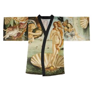 Kimono Robe, The Birth of Venus Inspired Long Sleeve Kimono Robe