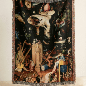 Woven Blanket, Hieronymus Bosch's The Garden of Earthly Delights Infernal Vision Tapestry, Surreal Art Blanket